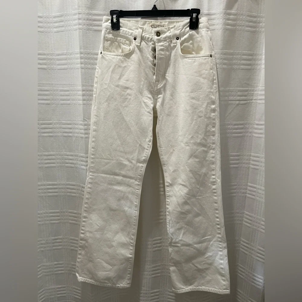 NILI LOTAN Juliet Cream wash button fly jeans - Picture 1 of 8